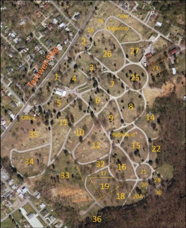 map of Greenwood Cemetery