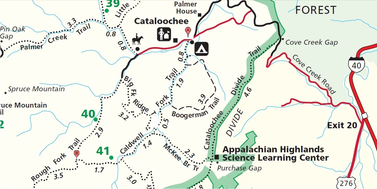 Map of Caldwell Fork trail