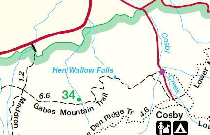 Hiking map of Gabes Mountain Trail