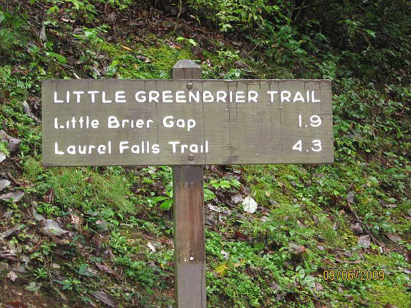 Little Greenbrier Trailhead sign