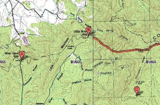 Map of Little Greenbrier Trail