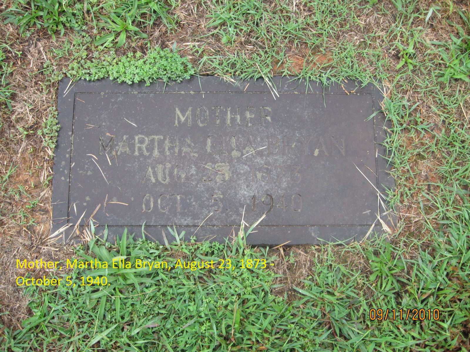 Martha Ella Elmore grave site