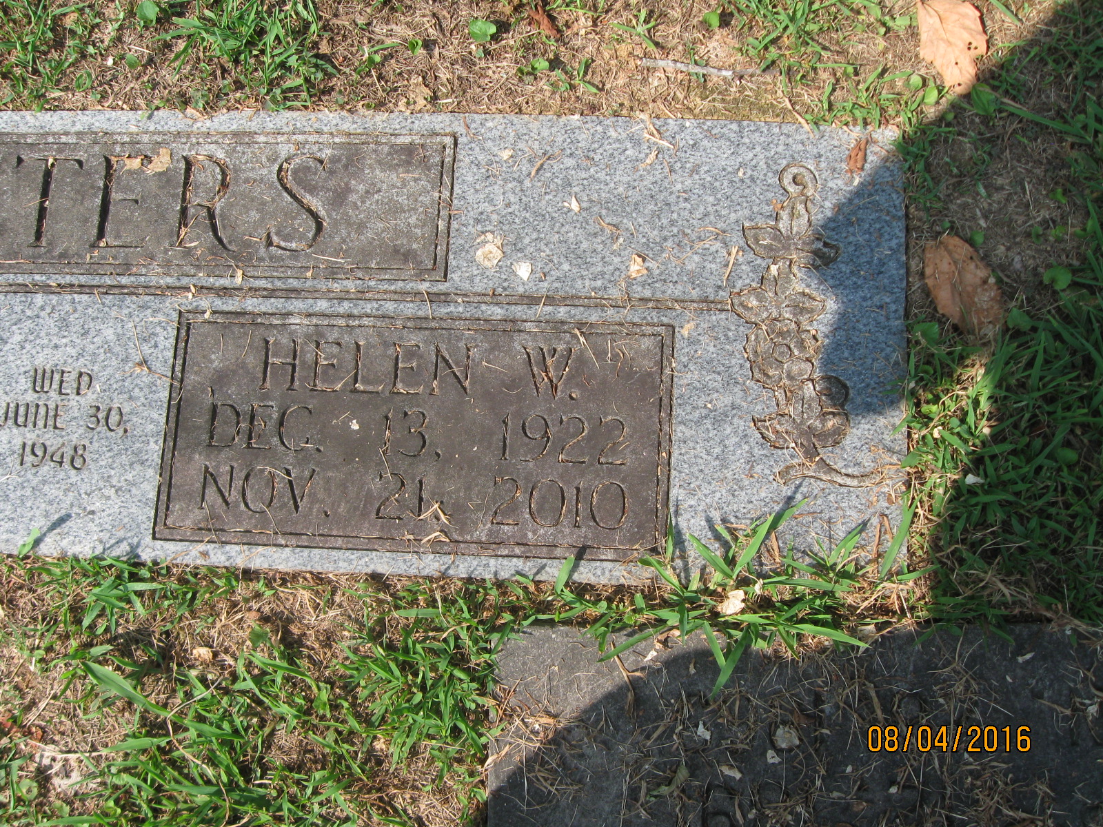 Helen W. Peters Grave